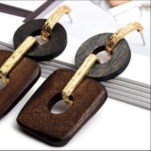 Vintage wood earrings